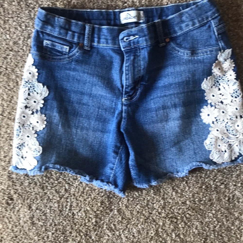 Girls Jordache jean short , size 16, elastic band to tighten